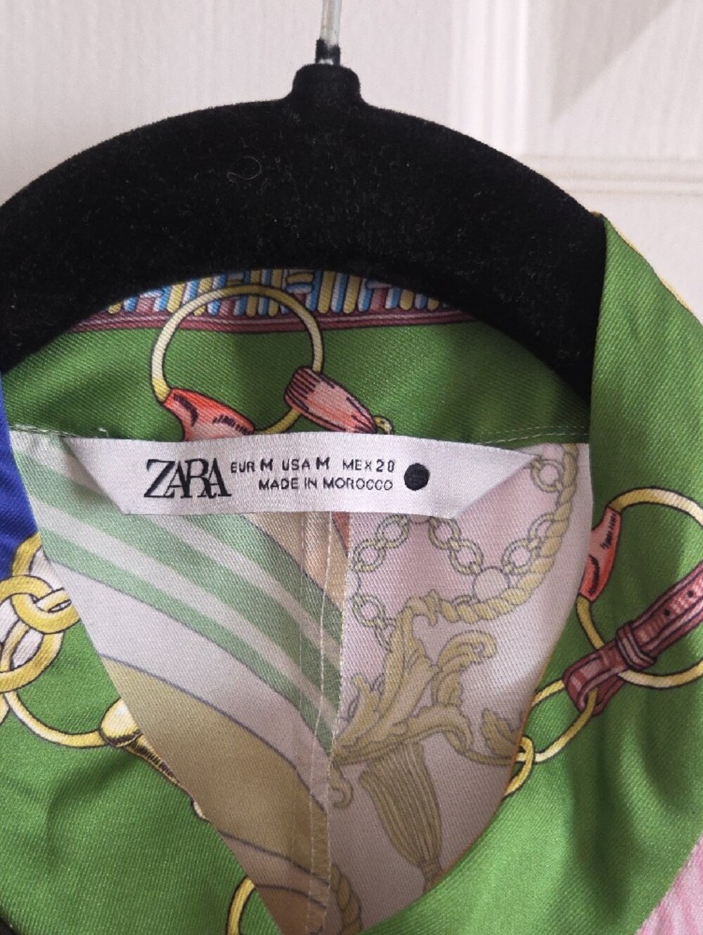 Zara Multicolor Printed Belted Jacket — Green, Blue, Yellow & Pink - Picture 2 of 6